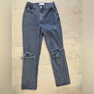 Abercrombie & Fitch Curve Ultra High Rise 90s Straight Jean Black women’s 27 4